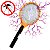 Raquete Mata Insetos Mosquito e Moscas Bivolt Recarregável - Imagem 2