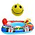 Kit Boia Infantil De Carro Para Piscina E Bola Smile Inflável - Imagem 1