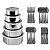 Kit Cozinha Completo Com Talheres E Potes Inox Com Tampas - Imagem 1