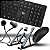 Teclado E Mouse Wireless Profissional Fone Com Fio Microfone E Suporte Dobrável Kit Computador - Imagem 2