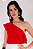 BLUSA UM OMBRO SÓ DENISE PETIT CREPE VERMELHO - Imagem 1