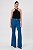 CALÇA FLARE CLÉO CREPE MYKONOS BLUE - Imagem 1