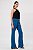 CALÇA FLARE CLÉO CREPE MYKONOS BLUE - Imagem 7