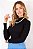 BLUSA CANELADA MEL MG LONGA - PRETO - Imagem 1