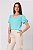 BLUSA CREPE MANGA CURTA AZUL TURQUESA RAVENA - Imagem 8