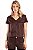 BLUSA MANGA CURTA DECOTE V SUEDE MARROM MARIAH - Imagem 1