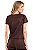 BLUSA MANGA CURTA DECOTE V SUEDE MARROM MARIAH - Imagem 9