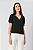 BLUSA DECOTE V CREPE MANGA CURTA PRETO JASMINE - Imagem 2