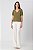 BLUSA DECOTE V CREPE MANGA CURTA MILITAR JASMINE - Imagem 1