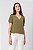 BLUSA DECOTE V CREPE MANGA CURTA MILITAR JASMINE - Imagem 3