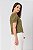 BLUSA DECOTE V CREPE MANGA CURTA MILITAR JASMINE - Imagem 4