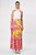 SAIA VISCOSE ESTAMPADA LONGA FLOWER PRINT ROSA - Imagem 1