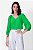 BLUSA MANGA 3/4 CREPE VERDE CAMILA - Imagem 1