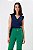 BLUSA TRANSPASSADA CREPE MARINHO LIA - Imagem 1