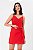 SAIA CURTA CREPE VERMELHO CAMÉLIA - Imagem 2