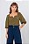 BLUSA MANGA 3/4 VERDE MILITAR LARA - Imagem 1