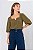 BLUSA MANGA 3/4 VERDE MILITAR LARA - Imagem 4