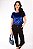 BLUSA MANGA CURTA VELVET SPAN AZUL COBALTO - Imagem 1