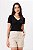 T-SHIRT TRICOT DECOTE V PRETO SOFIA - Imagem 3