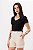 T-SHIRT TRICOT DECOTE V PRETO SOFIA - Imagem 5