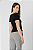T-SHIRT DECOTE V ACINTURADA PRETO - Imagem 3