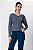 BLUSA DECOTE V MANGA LONGA STEEL BLUE - Imagem 1