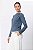 Blusa Manga Longa Pregas Malu Steel Blue Feminina - Imagem 8