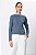 Blusa Manga Longa Pregas Malu Steel Blue Feminina - Imagem 5