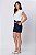 SHORT LINEN FLORA AZUL MARINHO - Imagem 6