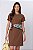 VESTIDO CURTO LINEN FLORA MARROM - Imagem 2