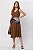 VESTIDO MIDI LINEN FLORA MARROM - Imagem 1