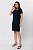 VESTIDO CURTO LINEN FLORA AZUL MARINHO - Imagem 5