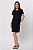 VESTIDO CURTO LINEN FLORA AZUL MARINHO - Imagem 3