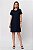 VESTIDO CURTO LINEN FLORA AZUL MARINHO - Imagem 1