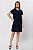 VESTIDO CURTO LINEN FLORA AZUL MARINHO - Imagem 2