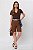 T-Shirt Decote V Cotton Prime Marrom Feminina - Imagem 4
