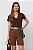 T-Shirt Decote V Cotton Prime Marrom Feminina - Imagem 3