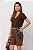 T-Shirt Decote V Cotton Prime Marrom Feminina - Imagem 7