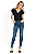 Blusa Manga Curta Decote V Melinda Feminina - Imagem 3