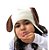 Touca Dupla Face Infantil Cachorrinho Microsoft Creme - Imagem 2