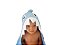 Toalha de banho para bebê com capuz baby shark azul em atoalhado 100% algodão - Imagem 2