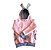 Agasalho em Moletom com capuz coelhinha rosa e bolsos laterais - Imagem 2