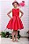 Vestido de festa infantil Petit Cherie renda vermelho - Imagem 1