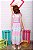 Vestido infantil Petit Cherie casual verão longo xadrez rosa lilás - Imagem 3