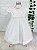 Vestido de bebê batizado Petit Cherie bordado tule de poá off white - Imagem 1