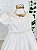 Vestido de bebê batizado Petit Cherie bordado tule de poá off white - Imagem 3