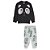 Conjunto infantil Nanai inverno blusa e calça panda branco e preto - Imagem 5