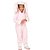 Macacão infantil inverno pijama de pelúcia coelha rosa - Imagem 1