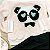 Blusa infantil Petit Cherie de bebê de pelinho rosa com panda - Imagem 3