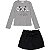 Conjunto infantil Momi inverno blusa panda e shorts veludo preto - Imagem 1